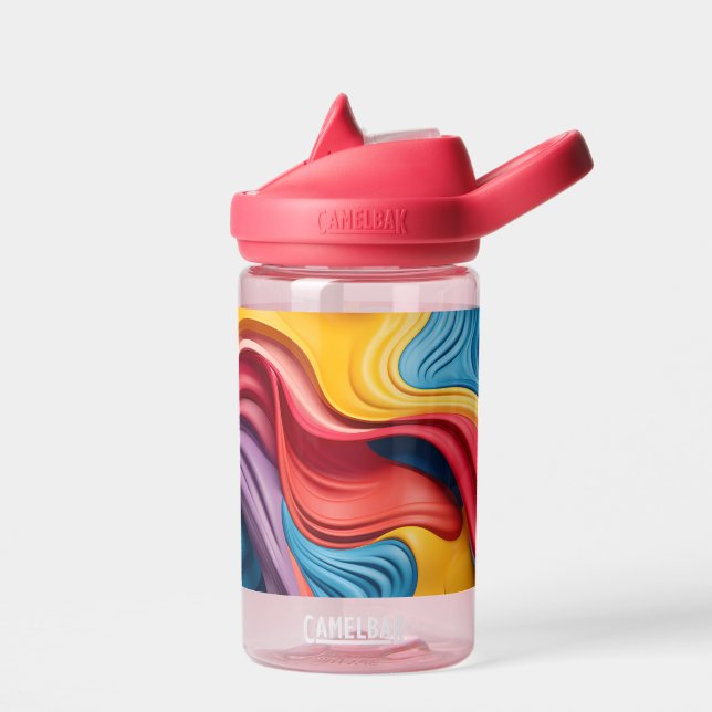 Drehbare 3D-Formen in Regenbogenfarben Trinkflasche (Links)