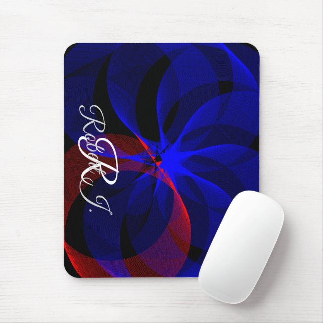 Drehbare blaue Akzent-Geometrie-Mauspad Mousepad (Mit Mouse)