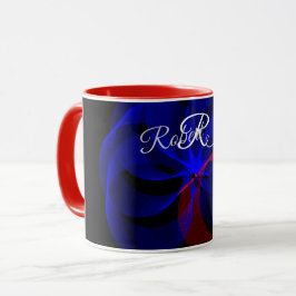 Drehbarer blauer Akzent Geometrischer Kaffeebecher Tasse