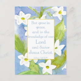 Drehbuch 2 Peter 3:18 Nicotiana Blume Feiertagspostkarte
