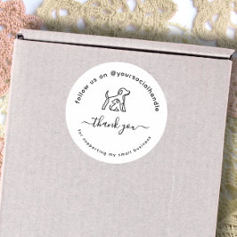 Drehbuch Danke Social Handle Benutzerdefiniertes L Runder Aufkleber