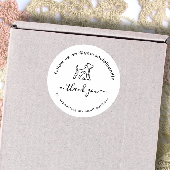 Drehbuch Danke Social-Media-Handle Benutzerdefinie Runder Aufkleber (Von Creator hochgeladen)