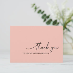Drehbuch Romantische rosa Hochzeits-Dankeskarten Dankeskarte