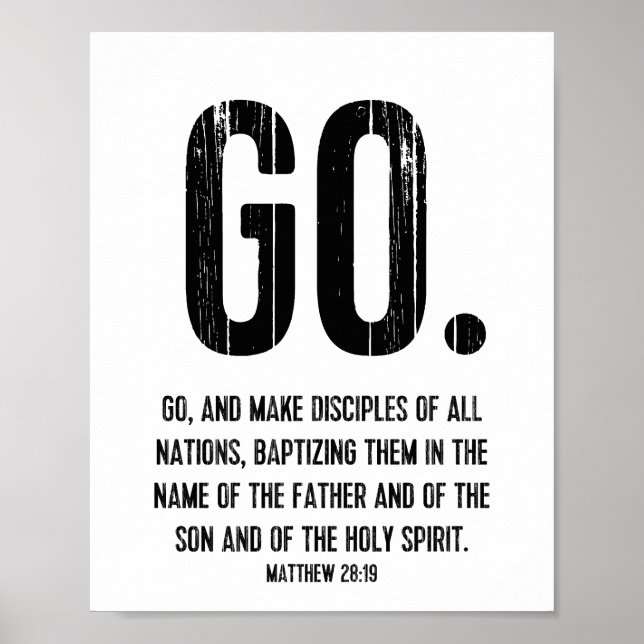 Drehbuch Verse, Matthew 28:19, Go Poster (Vorne)