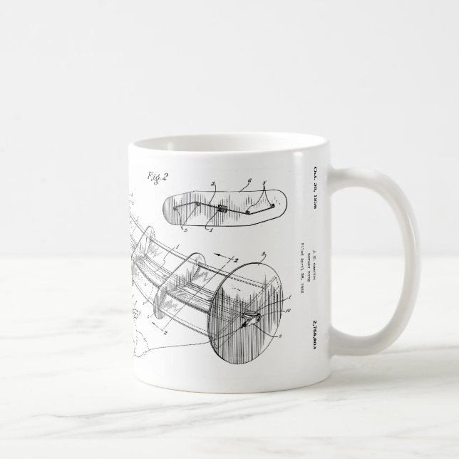 Drehdrachen-Patent-Tasse - US2768803 Kaffeetasse (Rechts)