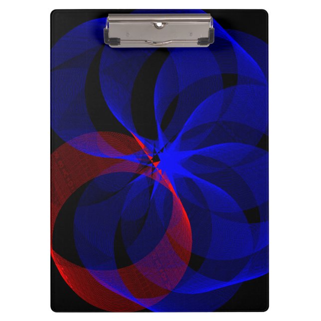 Drehen der geometrischen blauen Akzente Klemmbrett (Vorderseite)