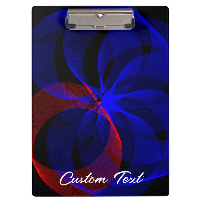 Drehen der geometrischen Zwischenablage mit blauem Klemmbrett (Vorderseite)