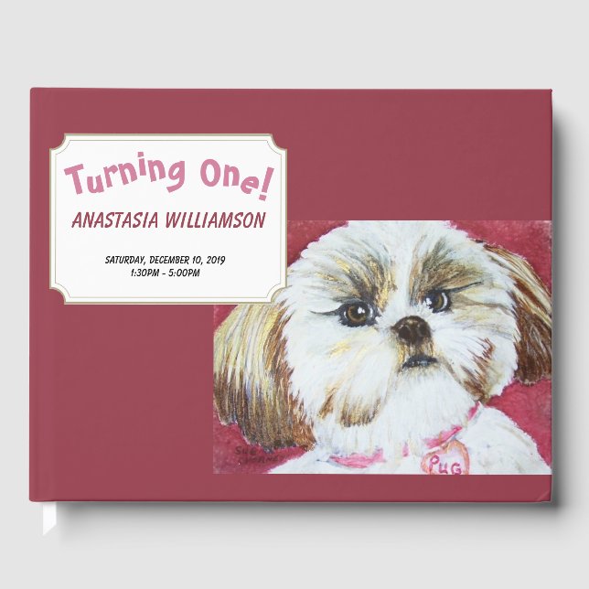 Drehen eines süßen Shih Tzu Gästebuch (Vorderseite)