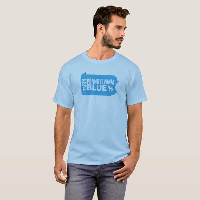 Drehen Sie blauen progressiven Staat Pennsylvanias T-Shirt (Vorne ganz)