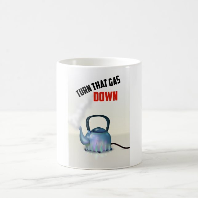 Drehen Sie das Gas Down Vintage Poster Kaffeetasse (Mittel)