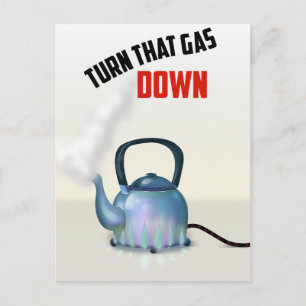Drehen Sie das Gas Down Vintage Poster Postkarte