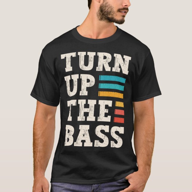 Drehen Sie die Bass Volume Sound Instrument Music  T-Shirt (Vorderseite)