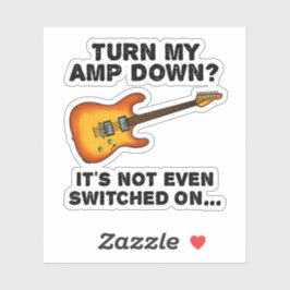 Drehen Sie meinen Amp Down Elektrische Gitarre Fun Aufkleber