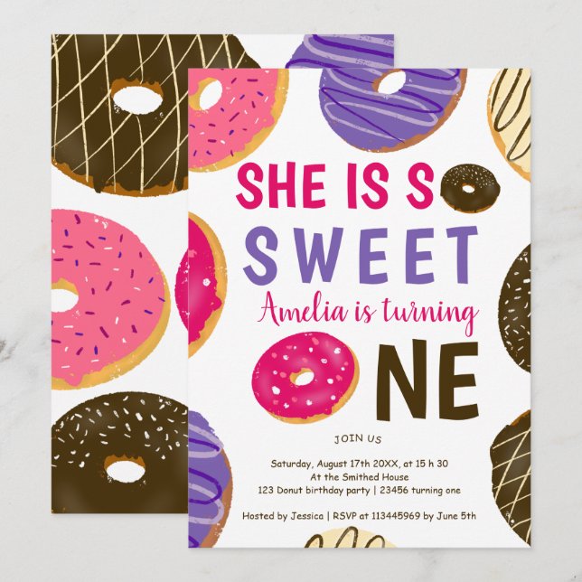 Drehen Sie nicht ein lustiges niedliches Aquarell  Einladung (Vorne/Hinten)