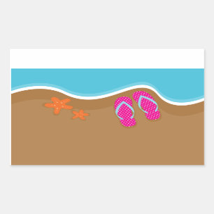 Drehen Sie Reinfälle auf dem Sand um Rechteckiger Aufkleber