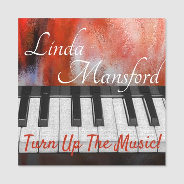 Drehen Sie sich herauf die Musik Namensschild (Vorderseite)