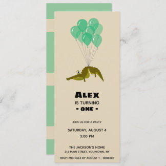 Drehen von einem Krokodil-Geburtstags-Party Einladung