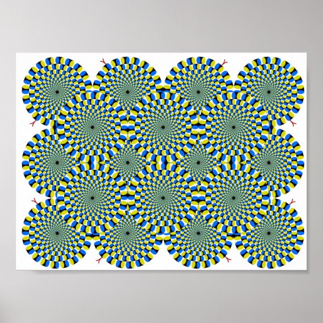 Drehen von Rädern optische Illusion Grün Hypnotize Poster (Vorne)