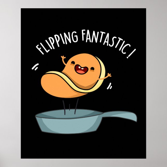 Drehend Fantastisch Funny Pancake Pun Dark BG Poster (Vorne)