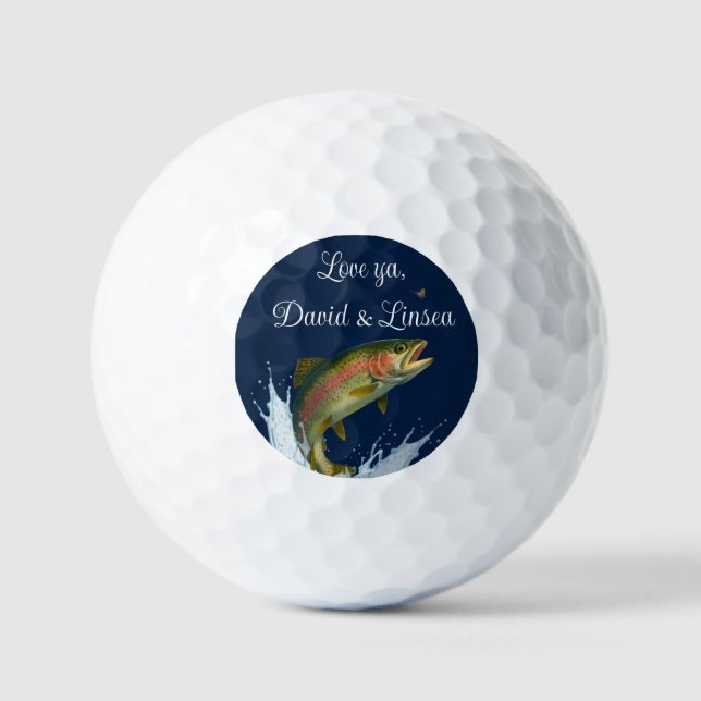 Drehend Phantastischer Vater Regenbogenforelle Fis Golfball (Vorderseite)