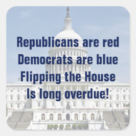 Drehend Repräsentantenhaus Quadratischer Aufkleber