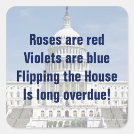 Drehend Repräsentantenhaus Quadratischer Aufkleber