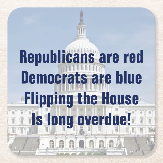 Drehend Repräsentantenhaus Rechteckiger Pappuntersetzer (Vorderseite)