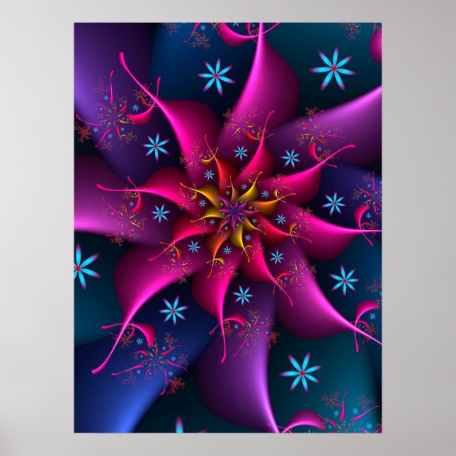 Drehende Abendblumen Poster (Vorne)