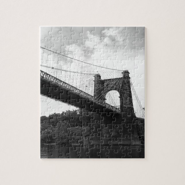 Drehende Hängebrücke B&W 2 Puzzle (Vertikal)