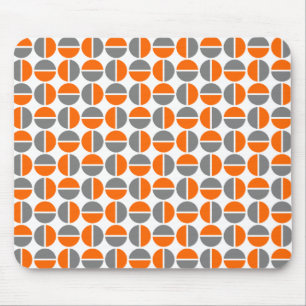 Drehende Kreise - orange und grau Mousepad