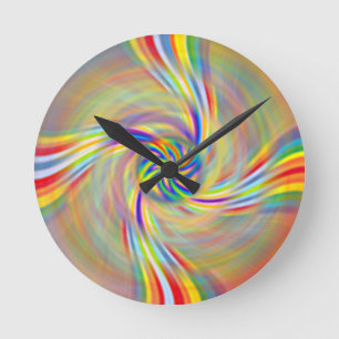 Drehende Regenbogen-Uhr Runde Wanduhr