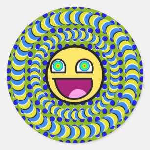 Drehende Rings optische Illusion Runder Aufkleber