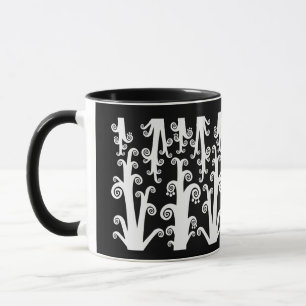 Drehende Stiele - Schwarz und Weiß Tasse