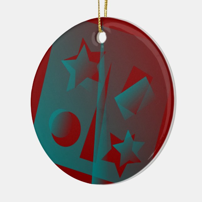 Drehgeometrie Keramik Ornament (Links)