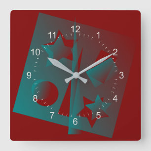 Drehgeometrie Quadratische Wanduhr