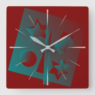 Drehgeometrie Quadratische Wanduhr