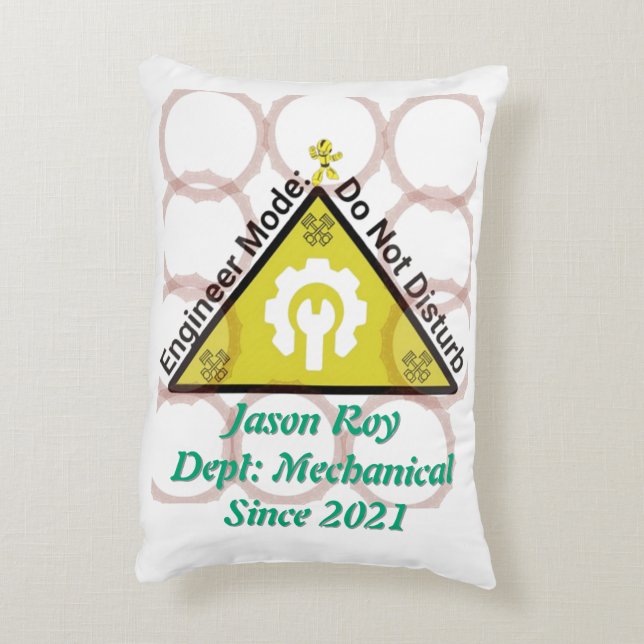 Drehkissen im Ingenieurmodus - Funny nicht stören Dekokissen (Rückseite(Vertikal))