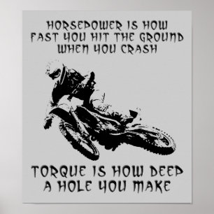 Drehmoment Loch Dirt Bike Motocross Poster Schild