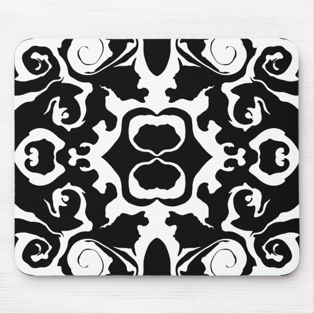 Drehmuster in Schwarz/Weiß Mousepad (Vorne)