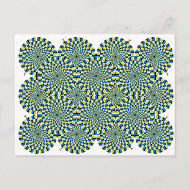 Drehrad optische Illusion Grüner Spiralkreis Postkarte (Vorderseite)