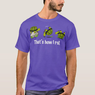 Drehschieber- und Roll-Funny-Turtle-Rolling-Grafik T-Shirt