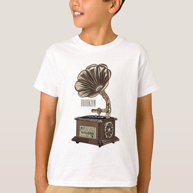 Drehteller-Cartoon-Illustration T-Shirt (Vorderseite)