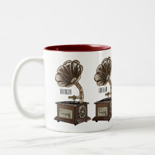 Drehteller Cartoon-Illustration Zweifarbige Tasse