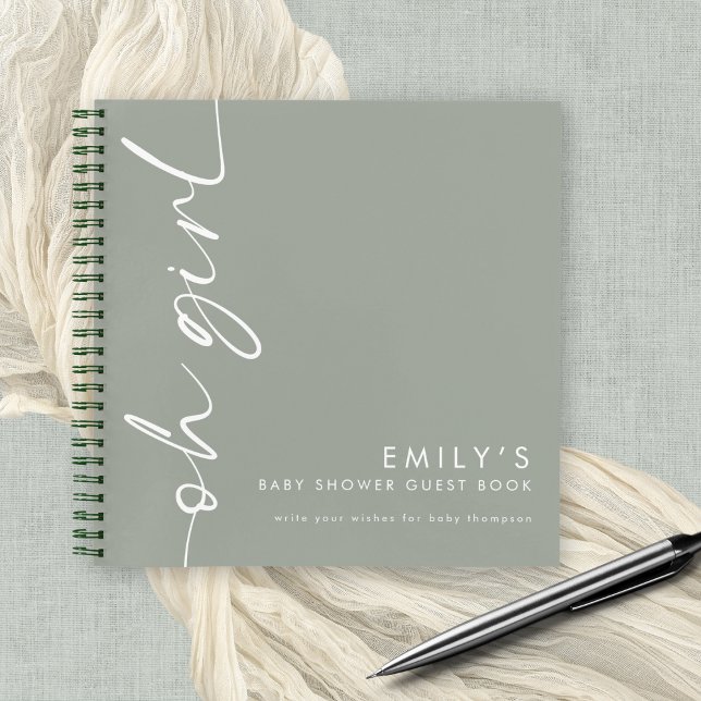 Drehtes Skriptverzeichnis Oh Girl Shower Gästebuch Notizbuch (Wishes for baby guest book)