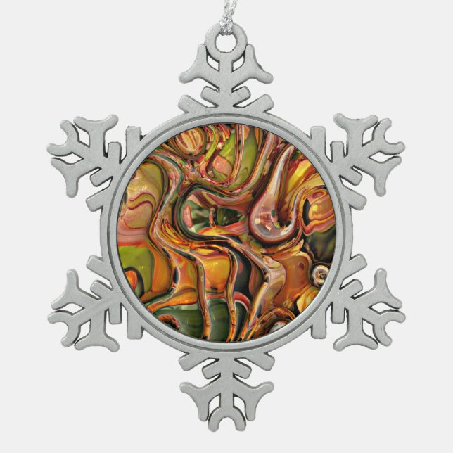 Drehung 02 schneeflocken Zinn-Ornament (Vorderseite)