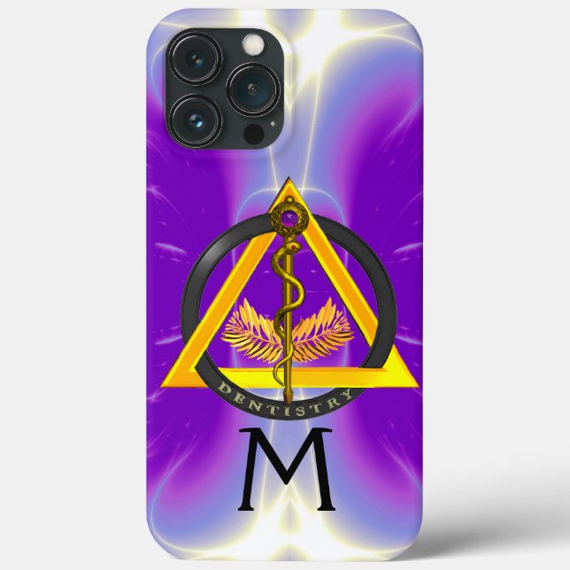 DREHUNG DES ASCLEPIUS-DENTISTRUMENTMONOGRAMM,Lila Case-Mate iPhone Hülle (Rückseite)