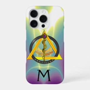 DREHUNG DES ASCLEPIUS-DENTISTRUMENTMONOGRAMM,Lila iPhone 16 Pro Hülle