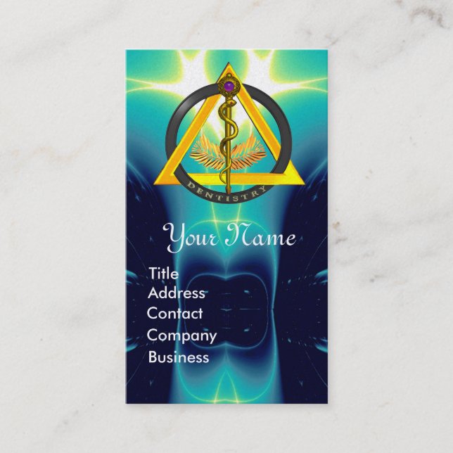 DREHUNG DES ASCLEPIUS-ZAHNCHEN-MONOGRAMM VISITENKARTE (Vorderseite)