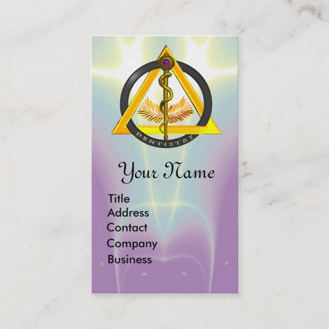 DREHUNG DES ASCLEPIUS-ZAHNCHEN-MONOGRAMM VISITENKARTE (Vorderseite)