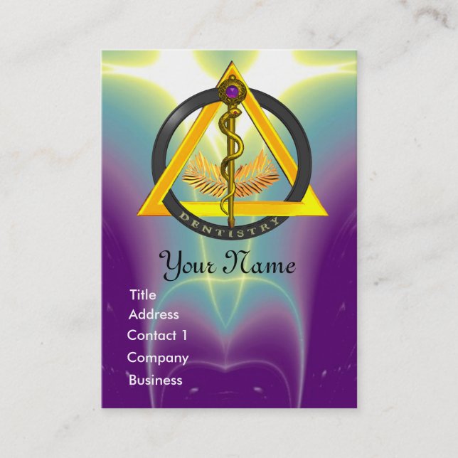 DREHUNG DES ASCLEPIUS-ZAHNCHEN-MONOGRAMM VISITENKARTE (Vorderseite)